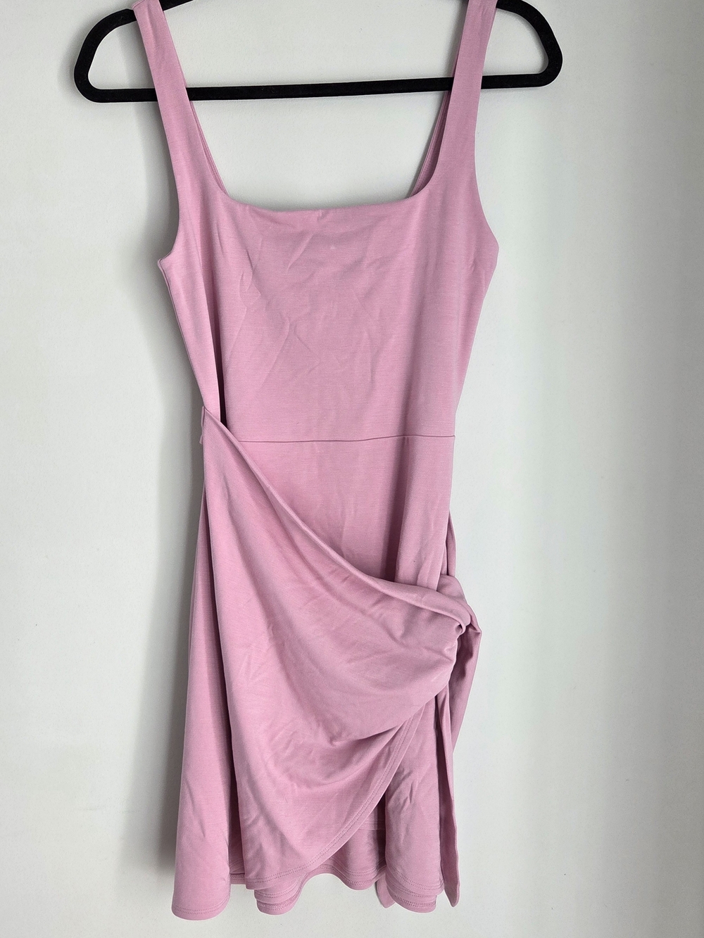 Wilfred Pink Square-Neck Knot-Side Mini Dress